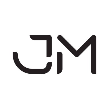 jm ilk harf vektör logo simgesi