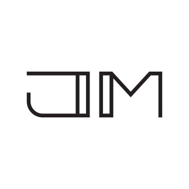 jm ilk harf vektör logo simgesi