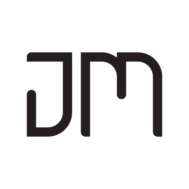 jm ilk harf vektör logo simgesi