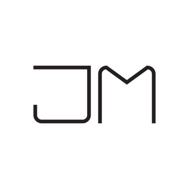 jm ilk harf vektör logo simgesi