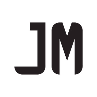 jm ilk harf vektör logo simgesi
