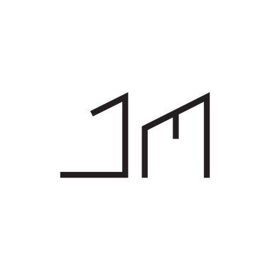 jm ilk harf vektör logo simgesi