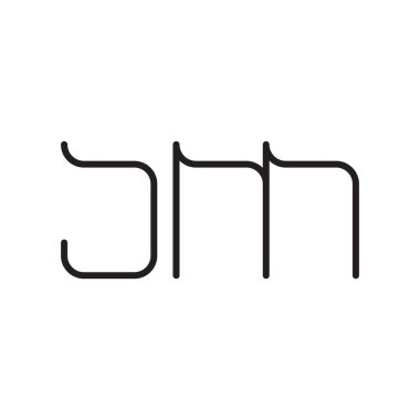 jm ilk harf vektör logo simgesi