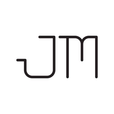 jm ilk harf vektör logo simgesi