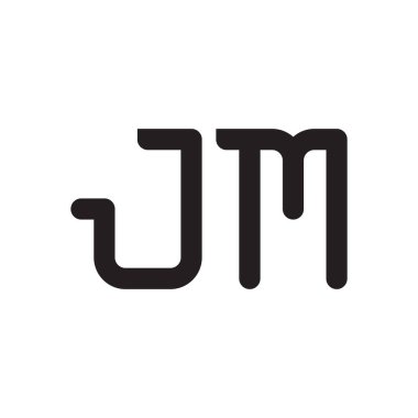 jm ilk harf vektör logo simgesi