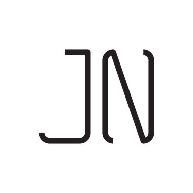 jn ilk harf vektör logo simgesi