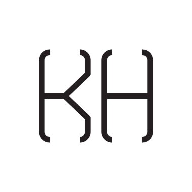 kh ilk harf vektör logo simgesi