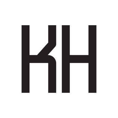 kh ilk harf vektör logo simgesi
