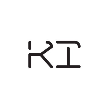 Ki ilk harf vektör logo simgesi