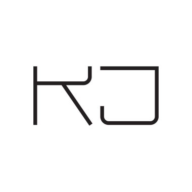 kj ilk harf vektör logo simgesi