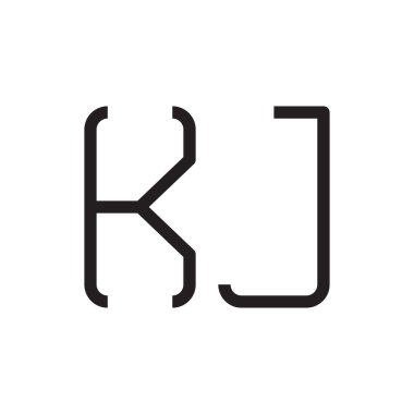 kj ilk harf vektör logo simgesi
