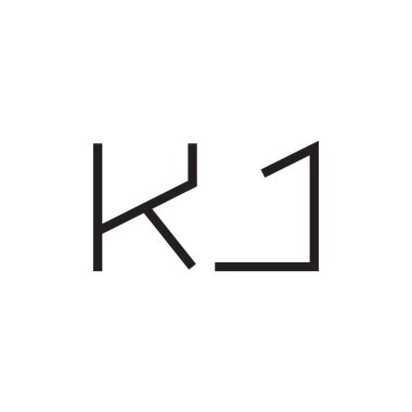 kj ilk harf vektör logo simgesi