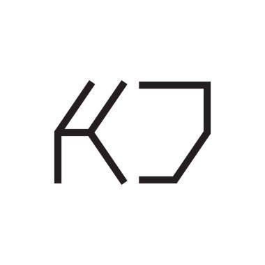 kj ilk harf vektör logo simgesi