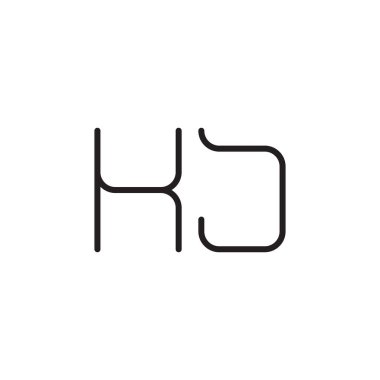 kj ilk harf vektör logo simgesi