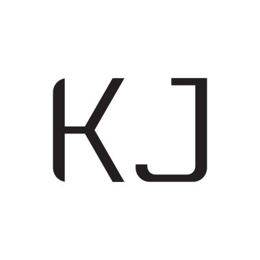 kj ilk harf vektör logo simgesi
