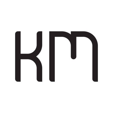 km ilk harf vektör logo simgesi
