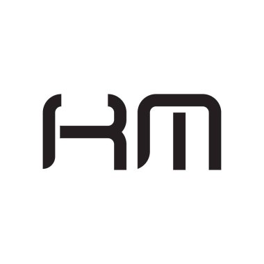 km ilk harf vektör logo simgesi