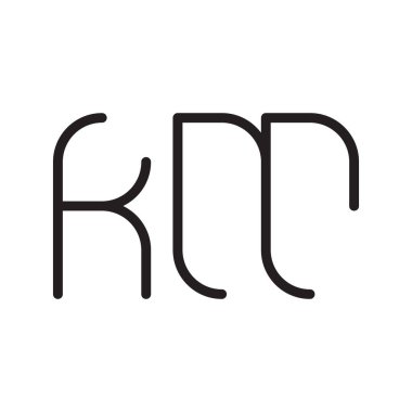 km ilk harf vektör logo simgesi