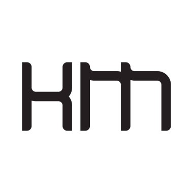 km ilk harf vektör logo simgesi