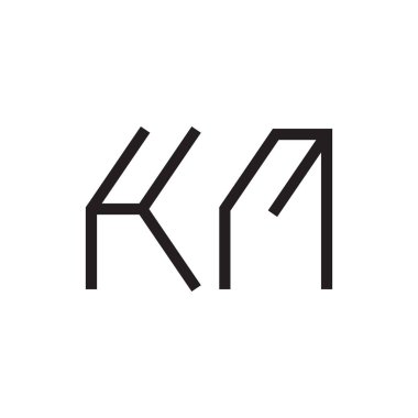 km ilk harf vektör logo simgesi