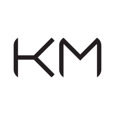 km ilk harf vektör logo simgesi