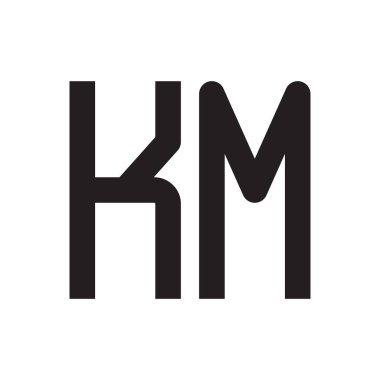 km ilk harf vektör logo simgesi