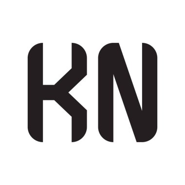 kn ilk harf vektör logo simgesi