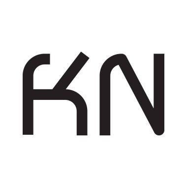 kn ilk harf vektör logo simgesi