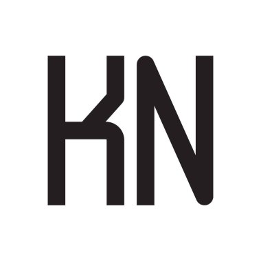 kn ilk harf vektör logo simgesi