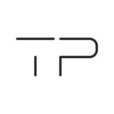 tp ilk harf vektör logo simgesi
