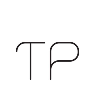 tp ilk harf vektör logo simgesi