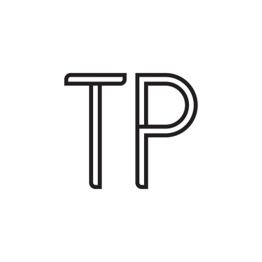 tp ilk harf vektör logo simgesi
