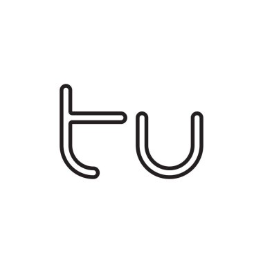 tu ilk harf vektör logo simgesi