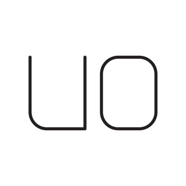 uo ilk harf vektör logo simgesi