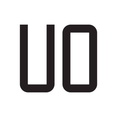 uo ilk harf vektör logo simgesi