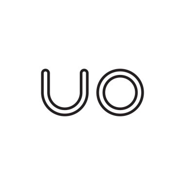 uo ilk harf vektör logo simgesi
