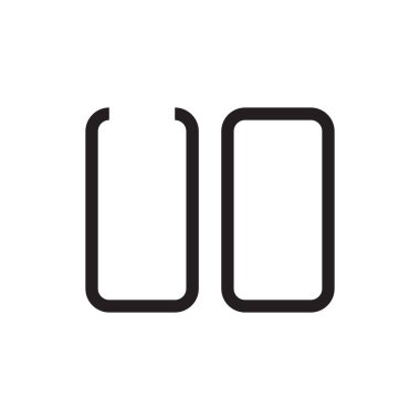 uo ilk harf vektör logo simgesi