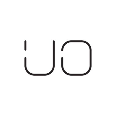 uo ilk harf vektör logo simgesi