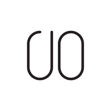 uo ilk harf vektör logo simgesi