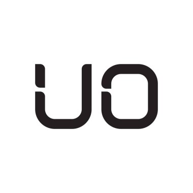 uo ilk harf vektör logo simgesi