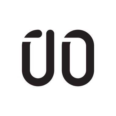uo ilk harf vektör logo simgesi