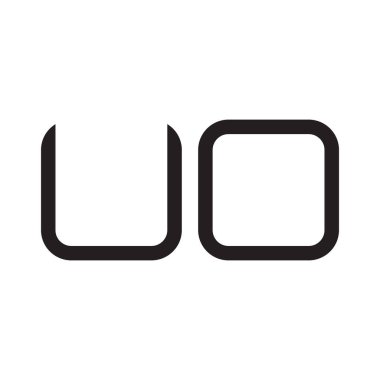 uo ilk harf vektör logo simgesi