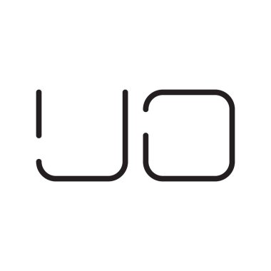 uo ilk harf vektör logo simgesi