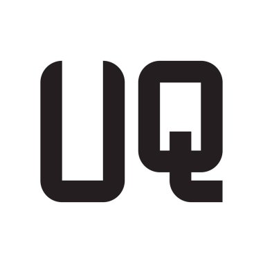 uq ilk harf vektör logo simgesi