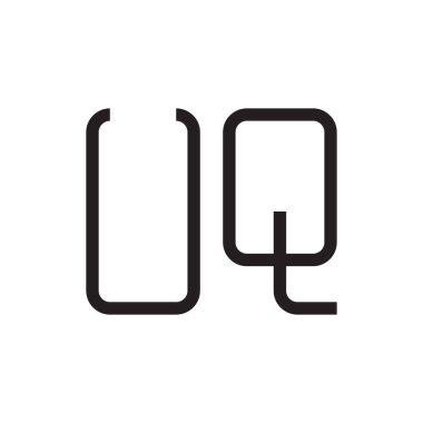 uq ilk harf vektör logo simgesi