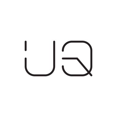 uq ilk harf vektör logo simgesi