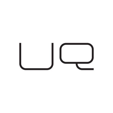 uq ilk harf vektör logo simgesi