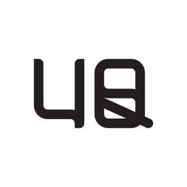 uq ilk harf vektör logo simgesi