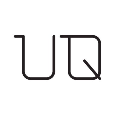 uq ilk harf vektör logo simgesi