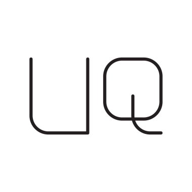 uq ilk harf vektör logo simgesi
